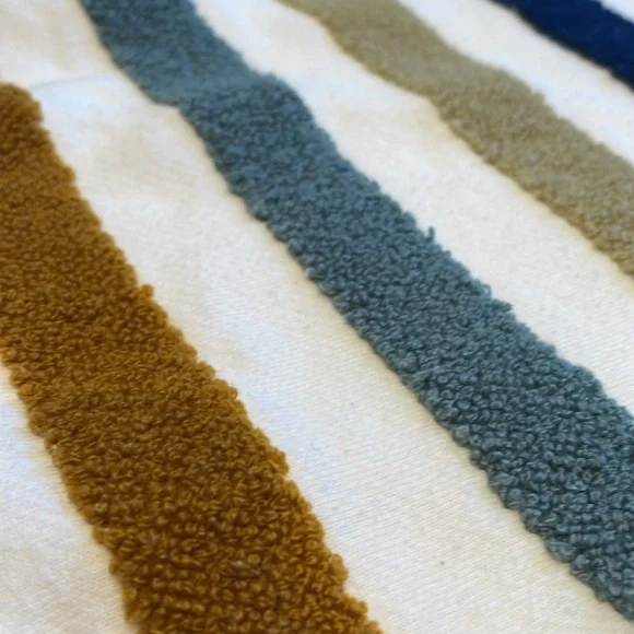 Lou & Grey Fuzzy Striped Terry Sweatshirt, White Size L - Picture 8 of 11